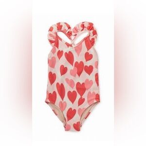 Tea Size 8 Heart Print One Piece